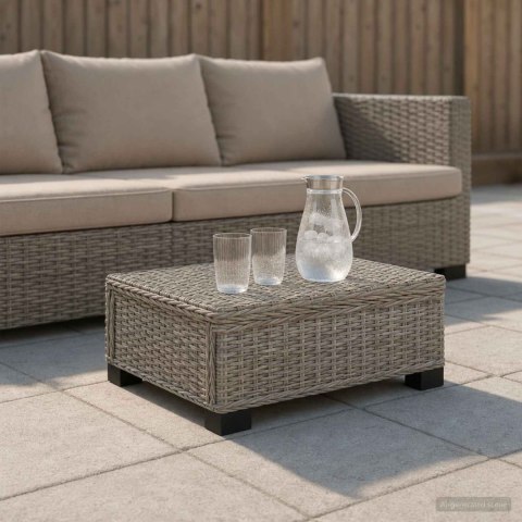 VidaXL Stolik kawowy GENDT Naturalny rattan Kubu Szary 67 x 60 x 30 cm