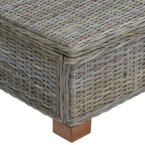 VidaXL Stolik kawowy GENDT Naturalny rattan Kubu Szary 67 x 60 x 30 cm