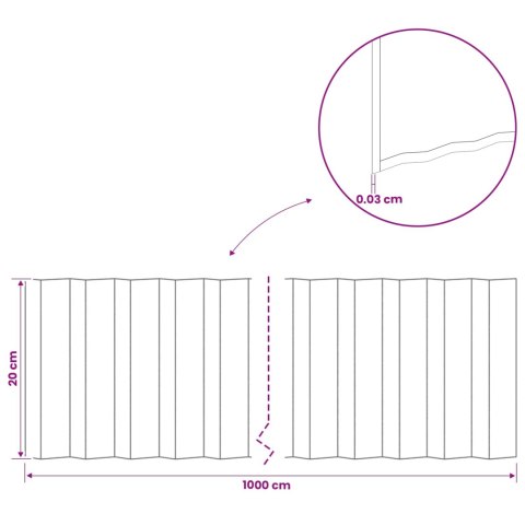 KRAWĘŻNIK DO TRAWNIKA 10 M X 20 CM STAL OCYNKOWANA SREBRNY