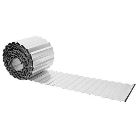 KRAWĘŻNIK DO TRAWNIKA 10 M X 25 CM STAL OCYNKOWANA SREBRNY
