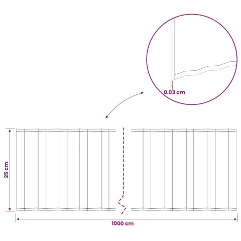 KRAWĘŻNIK DO TRAWNIKA 10 M X 25 CM STAL OCYNKOWANA SREBRNY