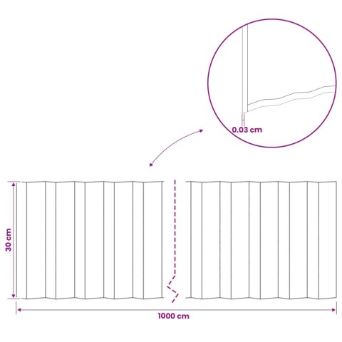 KRAWĘŻNIK DO TRAWNIKA 10 M X 30 CM STAL OCYNKOWANA SREBRNY