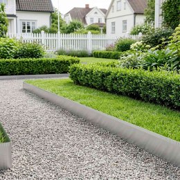 KRAWĘŻNIK DO TRAWNIKA 5 M X 15 CM STAL OCYNKOWANA SREBRNY