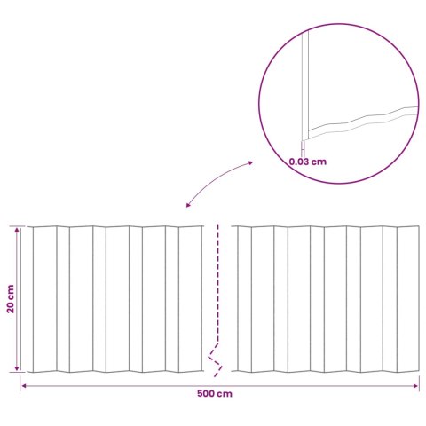 KRAWĘŻNIK DO TRAWNIKA 5 M X 20 CM STAL OCYNKOWANA SREBRNY