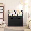 VidaXL Biblioteczka dla dzieci z szufladą Czarny 60 x 29,5 x 69 cm