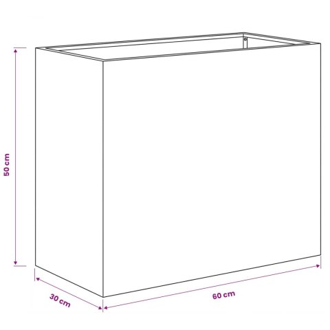 VidaXL Doniczka ogrodowa 2 szt. Czarny 60 x 30 x 50 cm Stal zimnogięta