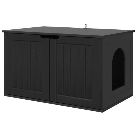 VidaXL Koty Dom Czarny 85 x 55 x 50,5 cm Drewno inżynieryjne