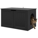 VidaXL Koty Dom Czarny 85 x 55 x 50,5 cm Drewno inżynieryjne