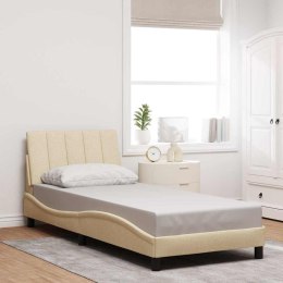 VidaXL Rama łóżka bez materaca Hanko Kremowa 90x200 cm Tkanina