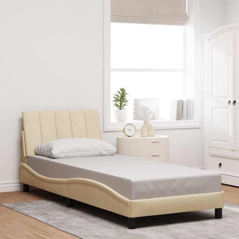 VidaXL Rama łóżka bez materaca Hanko Kremowa 90x200 cm Tkanina
