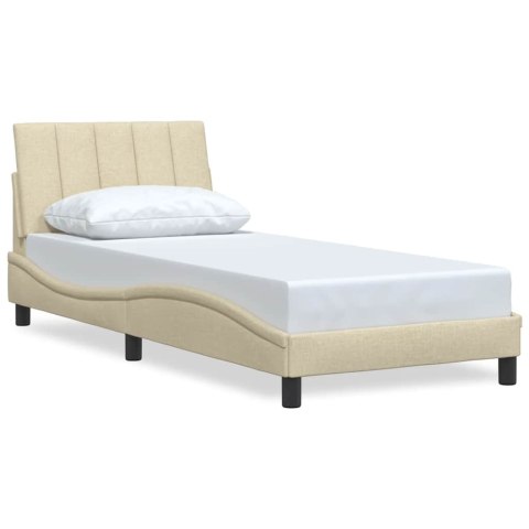 VidaXL Rama łóżka bez materaca Hanko Kremowa 90x200 cm Tkanina