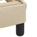 VidaXL Rama łóżka bez materaca Hanko Kremowa 90x200 cm Tkanina