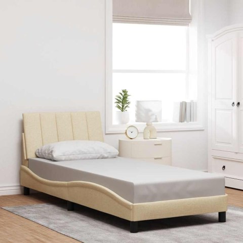 VidaXL Rama łóżka bez materaca Hanko Kremowa 90x200 cm Tkanina
