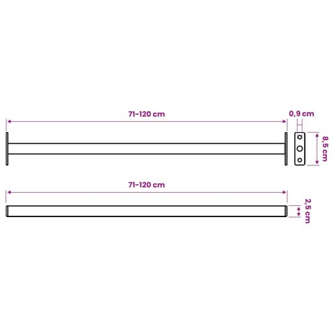 VidaXL Regulowany zabezpieczenie okienne 3 szt. 710 -1200 mm Stal