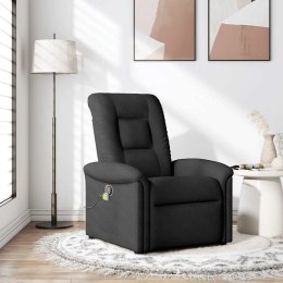 VidaXL Rozkładany fotel masujący, czarny, obity tkaniną