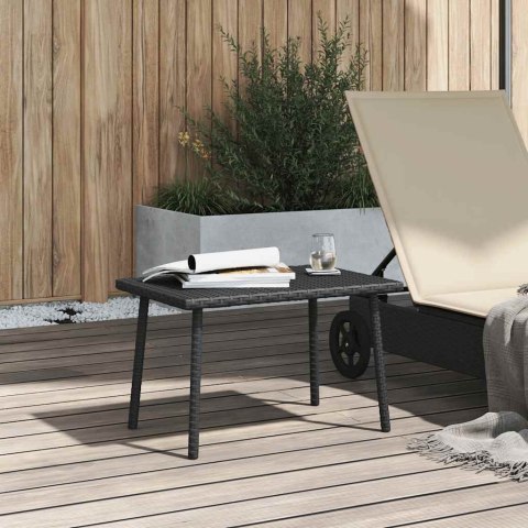 VidaXL Stolik kawowy ogrodowy prostokątny czarny 60x40x37cm polirattan