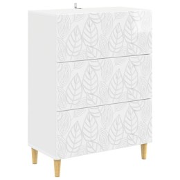 VidaXL Szafka z Szufladami Biały wysoki połysk 66 x 34,5 x 90 cm