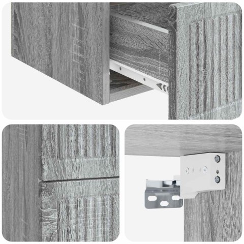 VidaXL Wisząca Szafka Nocna Szary Sonoma 33 x 34,5 x 40 cm