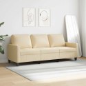 VidaXL 3-osobowa sofa, kremowa, 180 cm, tapicerowana tkaniną