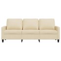 VidaXL 3-osobowa sofa, kremowa, 180 cm, tapicerowana tkaniną