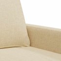 VidaXL 3-osobowa sofa, kremowa, 180 cm, tapicerowana tkaniną