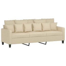 VidaXL 3-osobowa sofa, kremowa, 180 cm, tapicerowana tkaniną