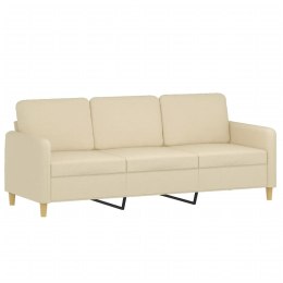 VidaXL 3-osobowa sofa, kremowa, 180 cm, tapicerowana tkaniną