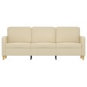 VidaXL 3-osobowa sofa, kremowa, 180 cm, tapicerowana tkaniną