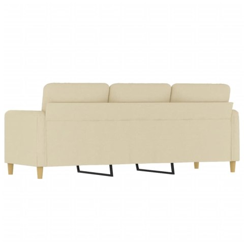 VidaXL 3-osobowa sofa, kremowa, 180 cm, tapicerowana tkaniną