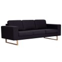 VidaXL 3-osobowa sofa tapicerowana tkaniną, czarna