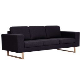 VidaXL 3-osobowa sofa tapicerowana tkaniną, czarna