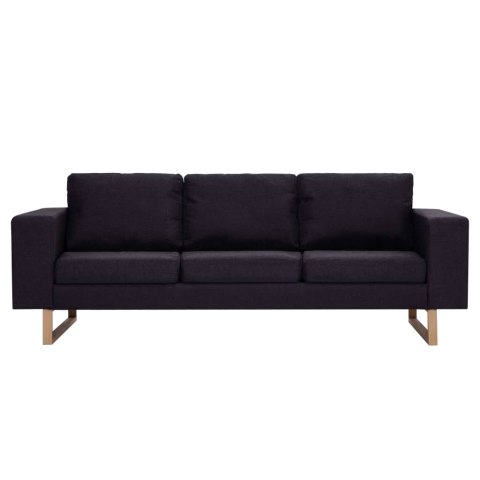 VidaXL 3-osobowa sofa tapicerowana tkaniną, czarna