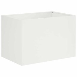 VidaXL Doniczka ogrodowa Biały 50 x 40 x 40 cm Stal zimnogięta