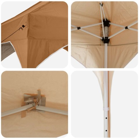 VidaXL Namiot imprezowy rozkładany 194 x 194 x 245 cm Beżowy