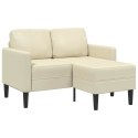 VidaXL Sofa 2-osobowa z leżanką w kształcie litery L, kremowa, 125 cm