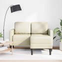 VidaXL Sofa 2-osobowa z leżanką w kształcie litery L, kremowa, 125 cm