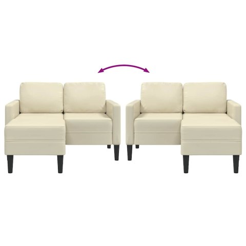 VidaXL Sofa 2-osobowa z leżanką w kształcie litery L, kremowa, 125 cm