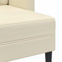 VidaXL Sofa 2-osobowa z leżanką w kształcie litery L, kremowa, 125 cm