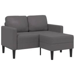 VidaXL Sofa 2-osobowa z szezlongiem w kształcie litery L Szara 125 cm