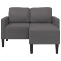 VidaXL Sofa 2-osobowa z szezlongiem w kształcie litery L Szara 125 cm