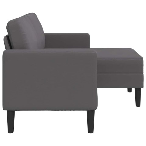 VidaXL Sofa 2-osobowa z szezlongiem w kształcie litery L Szara 125 cm