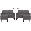 VidaXL Sofa 2-osobowa z szezlongiem w kształcie litery L Szara 125 cm