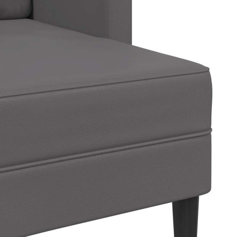 VidaXL Sofa 2-osobowa z szezlongiem w kształcie litery L Szara 125 cm
