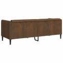 VidaXL Sofa 3-os., brązowa, sztuczna skóra zamszowa