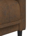 VidaXL Sofa 3-os., brązowa, sztuczna skóra zamszowa