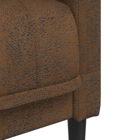 VidaXL Sofa 3-os., brązowa, sztuczna skóra zamszowa