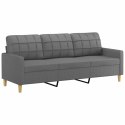 VidaXL Sofa 3-osobowa, ciemnoszara, 180 cm, tapicerowana tkaniną