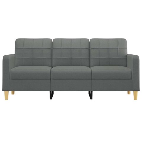 VidaXL Sofa 3-osobowa, ciemnoszara, 180 cm, tapicerowana tkaniną