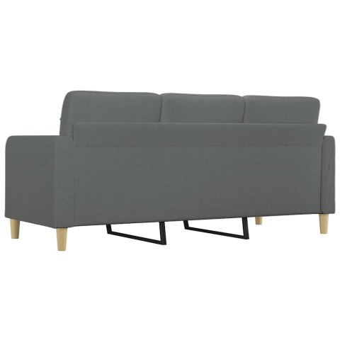 VidaXL Sofa 3-osobowa, ciemnoszara, 180 cm, tapicerowana tkaniną