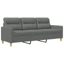 VidaXL Sofa 3-osobowa, ciemnoszara, 180 cm, tapicerowana tkaniną